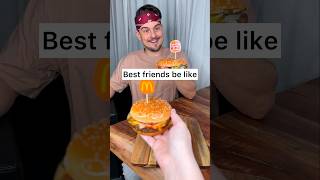 How to share BURGERS with your best friend properly😎❤️🍔 CHEFKOUDY [upl. by Ahsetel469]