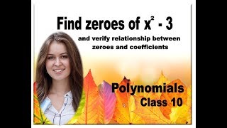 Find zeros of polynomial  Polynomials class 10 Find zeroes of quadratic polynomial x2  3 [upl. by Alexander]