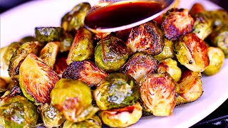 Honey Balsamic Roasted Brussels Sprouts  Easy Roasted Brussels Sprouts Recipe [upl. by Housen891]