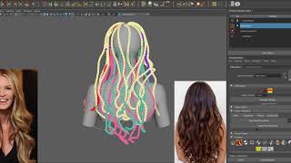 Ornatrix Maya Hair guides sculpting timelapse [upl. by Werdna]