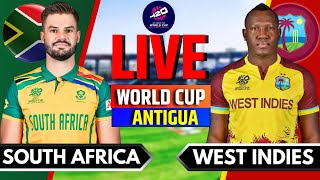 West Indies vs South Africa Match Live  Live Score amp Commentary  WI vs SA T20 World Cup Match Live [upl. by Elatsyrc]