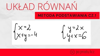 CZ 1 Rozwiązywanie układów równań metodą podstawiania UKŁADY RÓWNAŃ LINIOWYCH [upl. by Keri953]