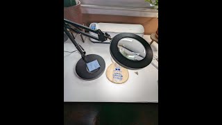 Unboxing and quick overview of the KIRKAS 10x Magnifying Desk Lamp [upl. by Enitselec]