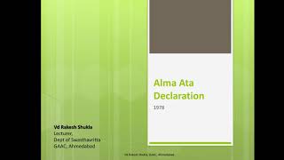 Alma Ata Declaration 1978 [upl. by Ahsekim]