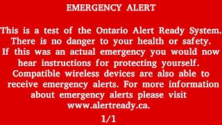 Canada Alert Ready  NATIONWIDE TEST NOVEMBER 2023 Ontario [upl. by Mohr]