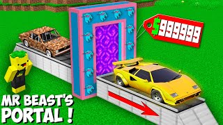 I bought MR BEAST PORTAL for UPGRADE CAR in Minecraft  NEW SUPER CAR [upl. by Zeke]