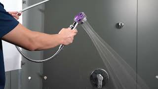 High Pressure Propeller Driven Handheld Shower Head with Fan 360° Degrees [upl. by Denney]