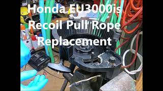 Honda EU3000is Pull Starter Rope Replacement Trick  Recoil Start Rope Replacement in 3 minutes [upl. by Sandye839]