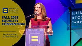 Delaware State Sen Sarah McBride Gives Remarks at HRC Fall 2023 Equality Convention [upl. by Weinman]