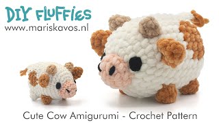 How to crochet a cow Amigurumi  easy pattern for beginners [upl. by Nnahsal129]