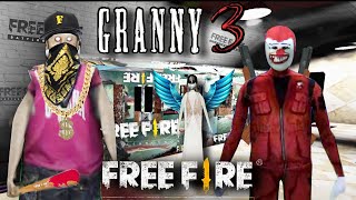 Granny 3 Free Fire🔥 Mode Fullgameplay  Can I Escape From Hippop Granny and Criminal bundle Grandpa [upl. by Eilyr]