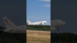 TUNISAIR takeoff Airbus A320 to Tunis 🇹🇳 shorts [upl. by Eelah]