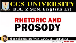 Rhetoric and Prosody  Rhetoric and Prosody in Hindi  Rhetoric and ProsodyExplain BA 2 CCSU Meerut [upl. by Follmer]