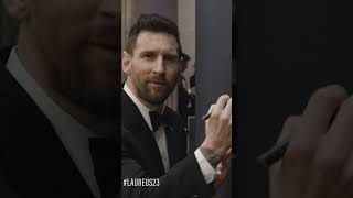 Lionel Messi signs the Laureus World Sports Awards wall [upl. by Nimar648]