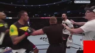 Fabricio Werdum kicking Edmond Tarverdyan in an quotalmostquot brawl after his fight with Travis Browne [upl. by Buonomo]