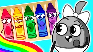 Funny Drawing Pencils ✨🐣 Five Little Funny Penсils and More Color Cartoons 🥑 [upl. by Yrotciv]