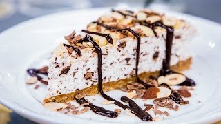 Home amp Family  Stracciatella Tortoni Cake with Espresso Fudge Sauce Recipe [upl. by Keryt424]