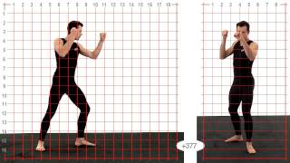 Athletic Male Thigh Kick  Grid Overlay Animation Reference Body Mechanics [upl. by Ibbor]