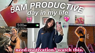 5AM PRODUCTIVE DAY IN MY LIFE  tips on motivation amp discipline [upl. by Rosemarie228]