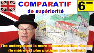 Le comparatif de supériorité er  more than  Anglais 6ème [upl. by Norb]