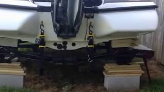 Lifting bass boat to change trailer bunks [upl. by Urbanna]