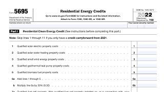 IRS Form 5695 walkthrough Residential Energy Upgrades [upl. by Verene865]