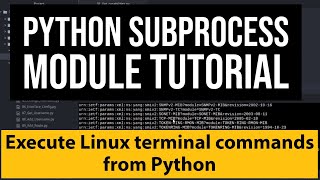 Python Execute linux terminal commands from Python Script using Subprocess Module  Print stdout [upl. by Pollock]