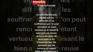 Proverbe Français  Les maux de la vertu prouvent une autre vie shorts [upl. by Bernstein]