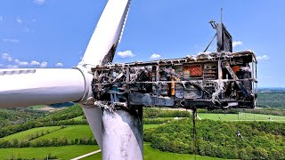 DEMOLITION  Damaged Wind Turbine [upl. by Samaj545]