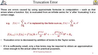 Lecture 6 Truncation Errors and the Taylor Series [upl. by Nuawed]