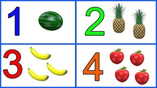 Learn 1 to 10 Numbers amp Fruit Names  123 Number Names  1234 Counting for Kids  Cartoon Video [upl. by Nhguaval]