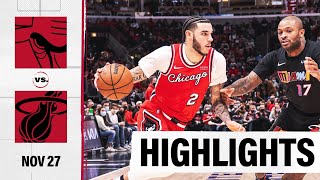 HIGHLIGHTS Chicago Bulls fall short by 3 to Miami Heat [upl. by Royden]