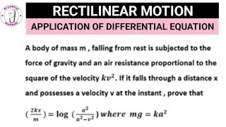 RECTILINEAR MOTION  RECTILINEAR MOTION ENGINEERING MATHEMATICS 2  RECTILINEAR MOTION PROBLEM [upl. by Kitarp69]