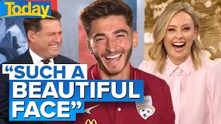 TV host’s compliment leaves Aussie footballer Josh Cavallo in stitches  Today Show Australia [upl. by Genny]