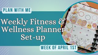 Plan with Me Fitness and Wellness Planning  Week of April 1  Happy Planner [upl. by Mollee572]