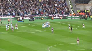 Aaron Cresswell Goal for West Ham v Man City 29042018 [upl. by Treblig]