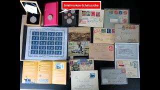 Briefmarken Schatzsuche mit Briefmarken Briefen Karten und Münzen aus letzter Zeit [upl. by Ecnerwal]