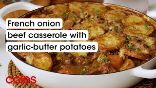 French onion beef casserole with garlicbutter potatoes [upl. by Malony]