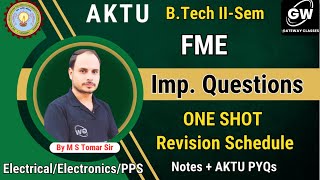 FME ONE SHOT SCHEDULE I FME IMPORTANT QUESTIONS [upl. by Aytac350]