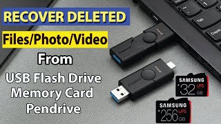 How To Recover Permanently Deleted Files Photo Video From Pendrive  USB  SD Card [upl. by Samantha24]