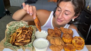 Wingstop’s Crispy Tenders amp Fried Corn Mukbang [upl. by Stockwell]