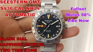 SOLD SEESTERN GMT S436 AUTOMATIC CAL NH34 SEIKO HOMAGE EXPLORER FULLSET MULUS FOLLOW IG LakoneWatch [upl. by Evey988]