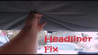 How to fix cars Headliner with Carpet tape  tips made EASY  CHEAP NO GLUE or Spray [upl. by Nally]