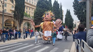 Purim in Jerusalem 2024Jerusalem Purim Parade [upl. by Sollie]