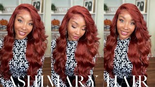 DEEP CPART WITH CLOSURE WATCH ME INSTALL THIS COPPER BROWN BODY WAVE WIG FT ASHIMARY HAIR [upl. by Ralyt]