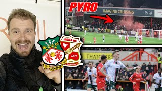 JAMES MCCLEAN PYROS AND RED CARD  Swindon Town vs Wrexham Vlog [upl. by Jannery]