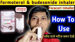 formoterol fumarate and budesonide inhaler  foracort 200 inhaler how to use in hindi [upl. by Nabroc]