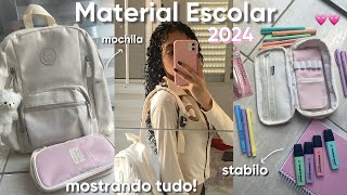 mostrando meu MATERIAL ESCOLAR 2024  Stabilo canetas e cadernos💗 [upl. by Sotsirhc]