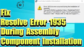 Fix Error 1935 During Assembly Component Installation Easy Tutorial [upl. by Hermia]