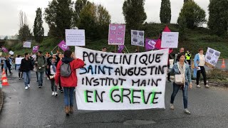 Mobilisation des soignants de la Polyclinique de lInstitut de la main et de SaintAugustin [upl. by Vinnie]